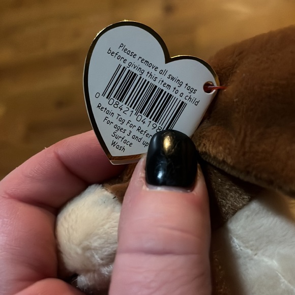 Ty Beanie Baby Basset Hound Vintage 1990s Tracker Rare With Tush Tag - Picture 10 of 11